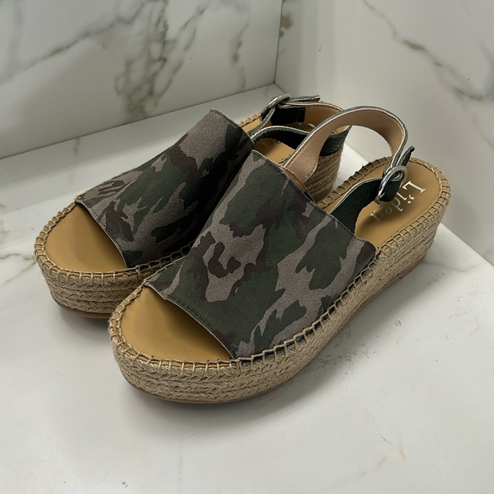 New camo sueded espadrilles by L'idea by Lori